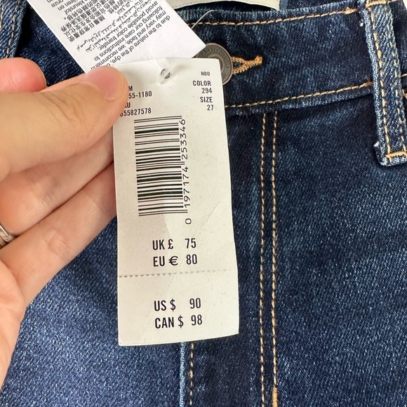 NWT Abercrombie & Fitch High Rise Vintage Flare Jeans Dark Wash size‎ 4R / 27​ - Picture 7 of 15